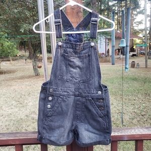 Gap TEEN Black Overall Jean Shorts - Size L (10)